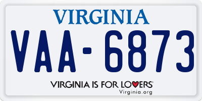 VA license plate VAA6873