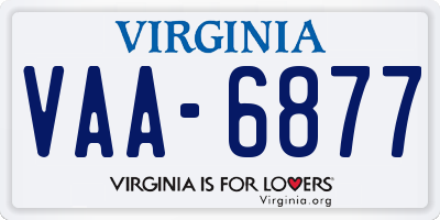 VA license plate VAA6877