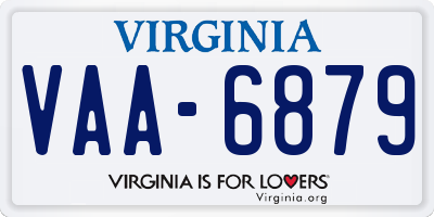 VA license plate VAA6879