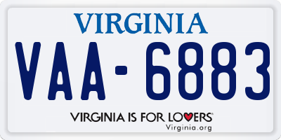 VA license plate VAA6883