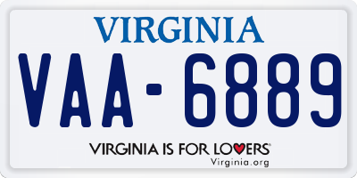 VA license plate VAA6889