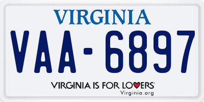 VA license plate VAA6897