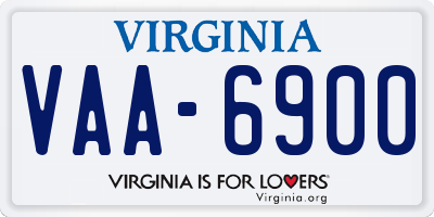 VA license plate VAA6900