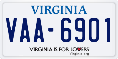 VA license plate VAA6901