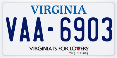 VA license plate VAA6903