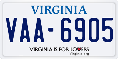 VA license plate VAA6905