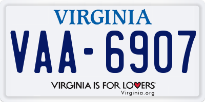 VA license plate VAA6907