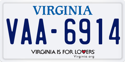 VA license plate VAA6914
