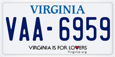 VA license plate VAA6959