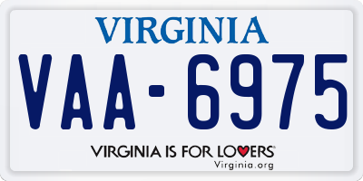 VA license plate VAA6975