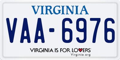 VA license plate VAA6976