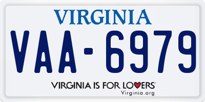 VA license plate VAA6979