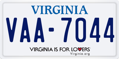 VA license plate VAA7044