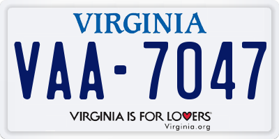 VA license plate VAA7047