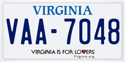 VA license plate VAA7048