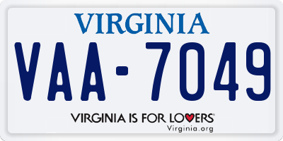 VA license plate VAA7049