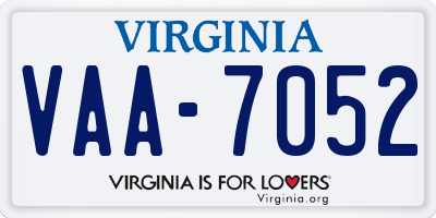 VA license plate VAA7052