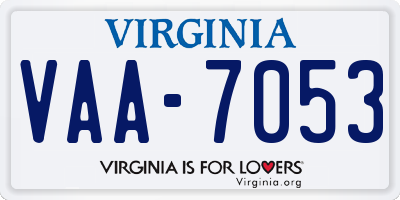 VA license plate VAA7053