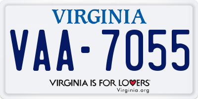 VA license plate VAA7055