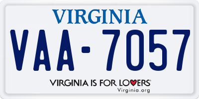 VA license plate VAA7057