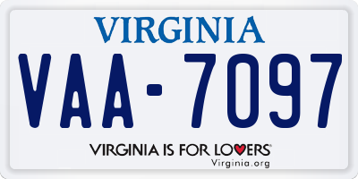 VA license plate VAA7097