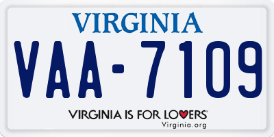 VA license plate VAA7109