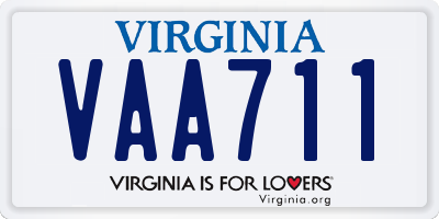 VA license plate VAA711