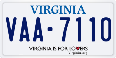 VA license plate VAA7110