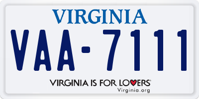 VA license plate VAA7111