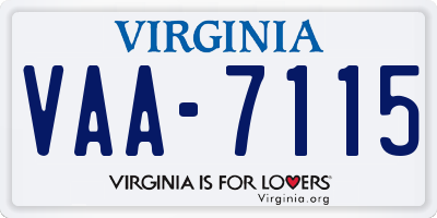 VA license plate VAA7115