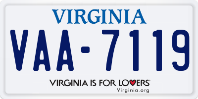 VA license plate VAA7119