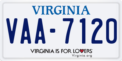 VA license plate VAA7120