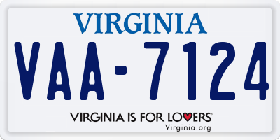 VA license plate VAA7124