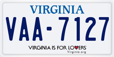 VA license plate VAA7127