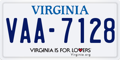 VA license plate VAA7128