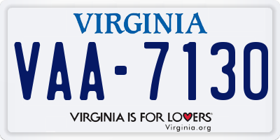 VA license plate VAA7130