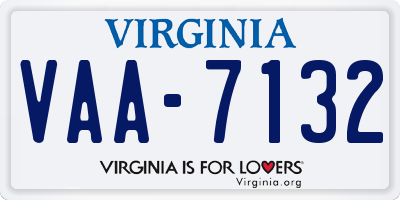 VA license plate VAA7132