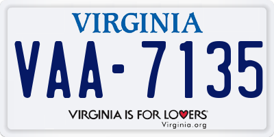 VA license plate VAA7135