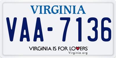 VA license plate VAA7136