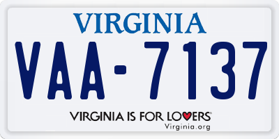 VA license plate VAA7137