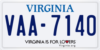 VA license plate VAA7140