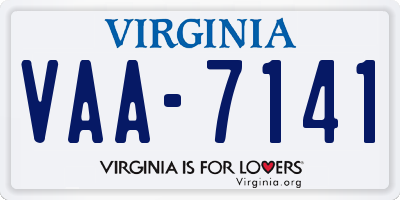 VA license plate VAA7141