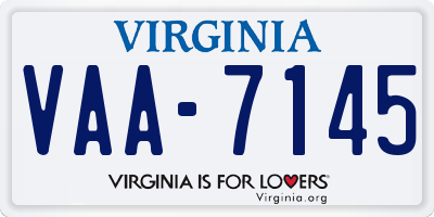 VA license plate VAA7145