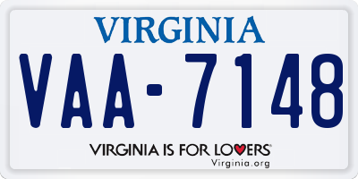 VA license plate VAA7148