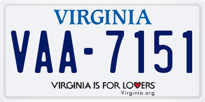 VA license plate VAA7151