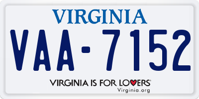 VA license plate VAA7152