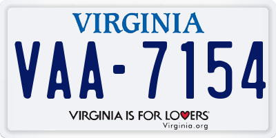 VA license plate VAA7154