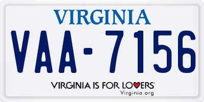 VA license plate VAA7156