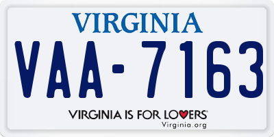 VA license plate VAA7163