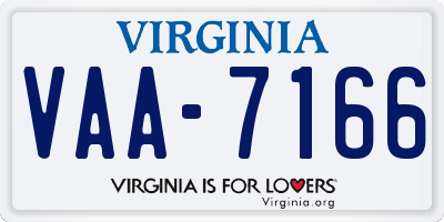 VA license plate VAA7166